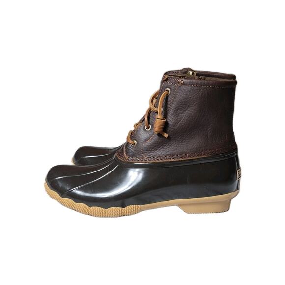 Sperry Saltwater Duck Boot Women's 9 Brown Leather Upper, Rubber Sole Waterproof - Picture 6 of 9